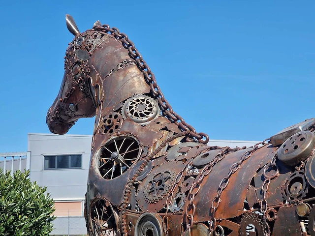 Junk-art tuinbeeld paard - afbeelding 3 van  9