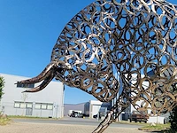 Junk-art tuinbeeld stier - afbeelding 4 van  7