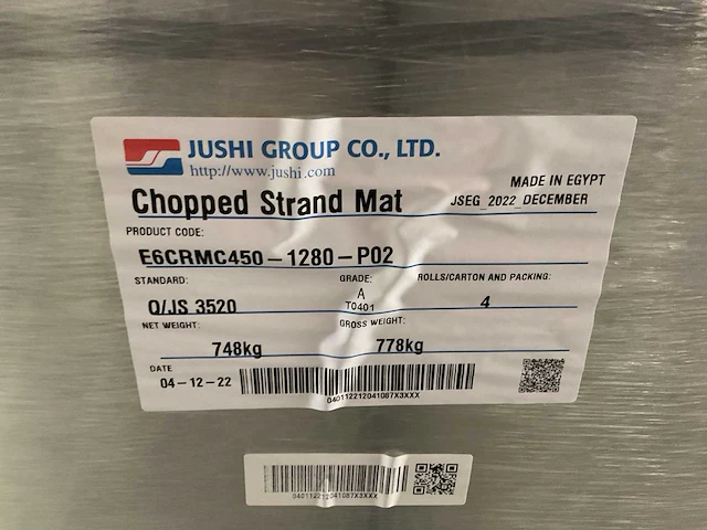 Jushi group e6crmc450 polyester poedergebonden glasvezelmat op rol (4x) - afbeelding 4 van  5