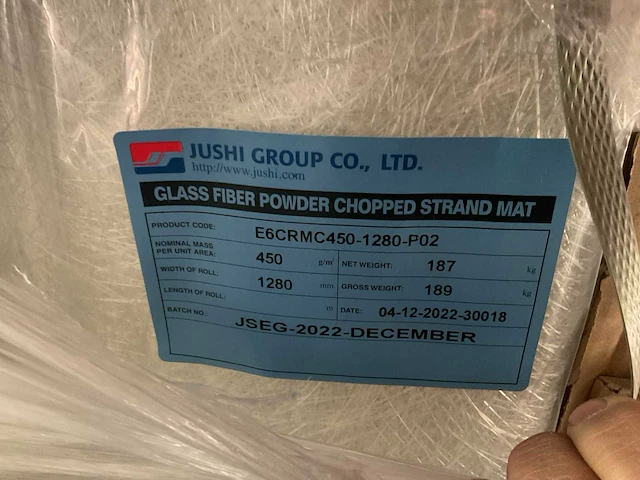 Jushi group e6crmc450 polyester poedergebonden glasvezelmat op rol (4x) - afbeelding 5 van  5