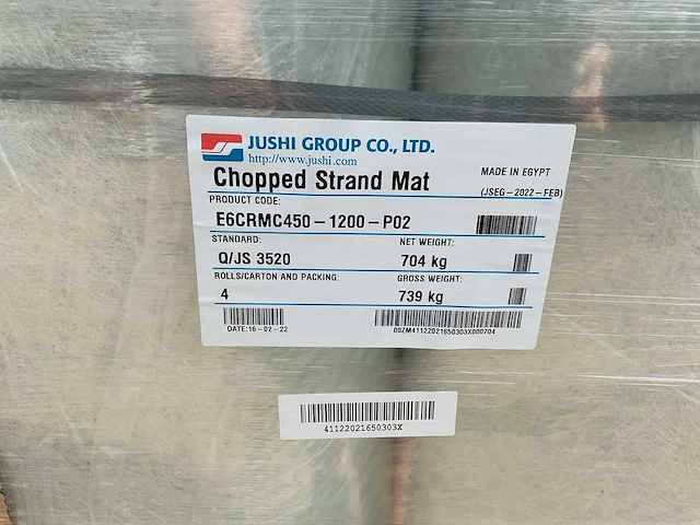 Jushi group e6crmc450 polyester poedergebonden glasvezelmat op rol (4x) - afbeelding 3 van  5