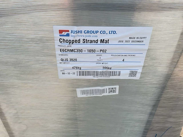 Jushi group e6crmc450 polyester poedergebonden glasvezelmat op rol (4x) - afbeelding 3 van  4