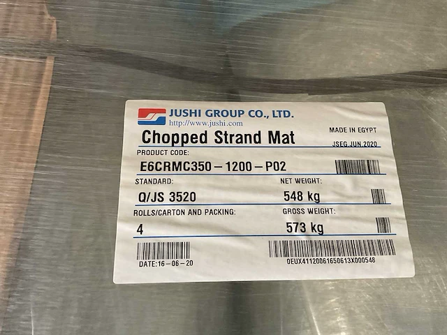 Jushi group e6crmc450 polyester poedergebonden glasvezelmat op rol (4x) - afbeelding 3 van  4