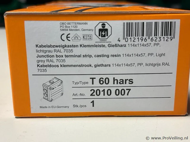 Kabeldoos t60 met toebehoren - afbeelding 3 van  3
