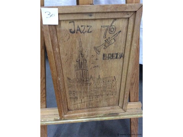 Kader vintage jazz breda houten paneel - afbeelding 1 van  3