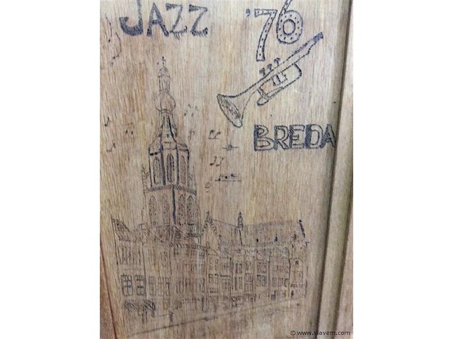 Kader vintage jazz breda houten paneel - afbeelding 2 van  3