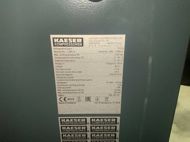 Kaeser - secotec tf 230 - freeze dryers - 2019 - afbeelding 8 van  8