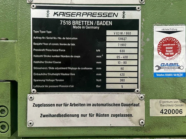 Kaiser - v63w / 860 - kaiser v63w-860 - 1992 - afbeelding 8 van  15