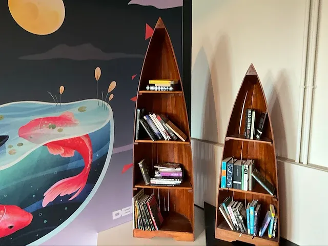 Kajak design boekenkast 190x54x35cm - afbeelding 9 van  9