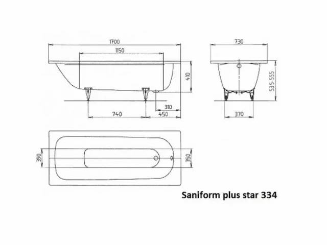 Kaldewei advantage saniform plus star 334 ligbad - afbeelding 2 van  2