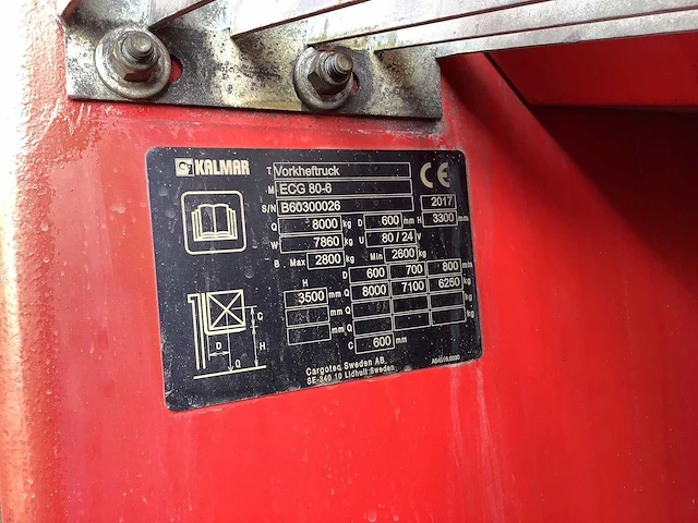 Kalmar - ecg 80-6 - elektrische heftruck - 2017 - afbeelding 10 van  18