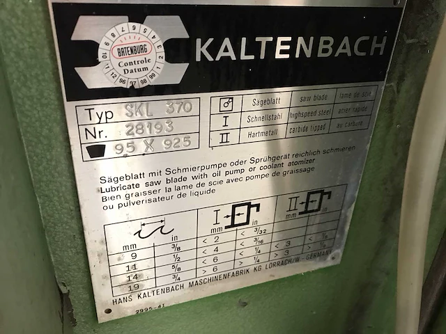 Kaltenbach skl 370 universele cirkelzaagmachine - afbeelding 6 van  9