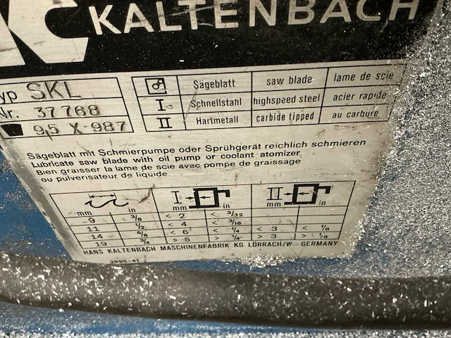 Kaltenbach skl onderloop afkortcirkelzaagmachine - afbeelding 8 van  9