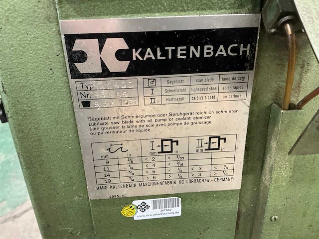 Kaltenbach tl400 cirkelzaagmachine metaal - afbeelding 7 van  7