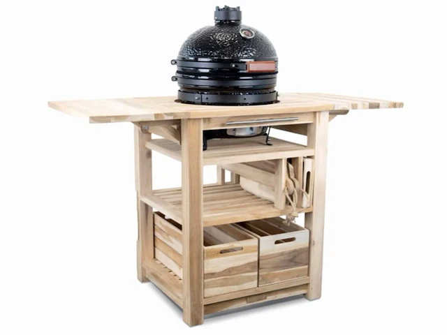 Kamado/bbq-tafel teakhout ø41 cm - afbeelding 1 van  6