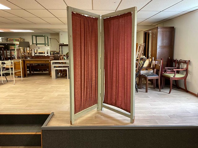 Kamerscherm hout met fluweel - afbeelding 2 van  2