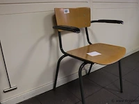 Kantine stoel met houten zitting - 53x50x46 cm - 10 stuks - afbeelding 1 van  3