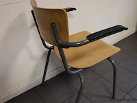 Kantine stoel met houten zitting - 53x50x46 cm - 10 stuks - afbeelding 2 van  3