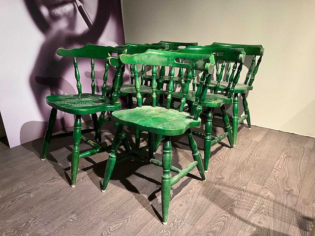 Kantinestoel hout (6x) - afbeelding 2 van  6