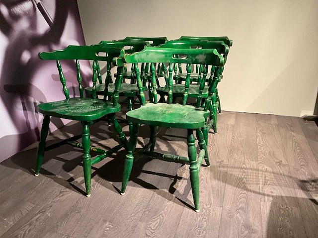 Kantinestoel hout (6x) - afbeelding 3 van  6