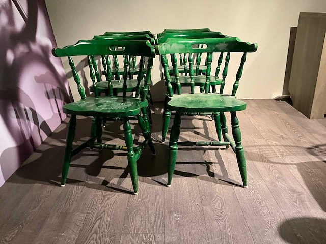 Kantinestoel hout (6x) - afbeelding 4 van  6