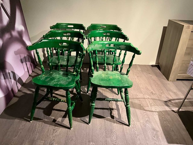 Kantinestoel hout (6x) - afbeelding 5 van  6