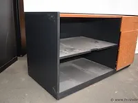 Kantoorkast voorzien van 2 vakken en 4 laden - 123x58x70cm - afbeelding 1 van  6