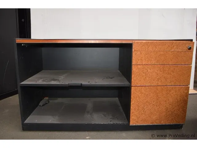 Kantoorkast voorzien van 2 vakken en 4 laden - 123x58x70cm - afbeelding 2 van  6