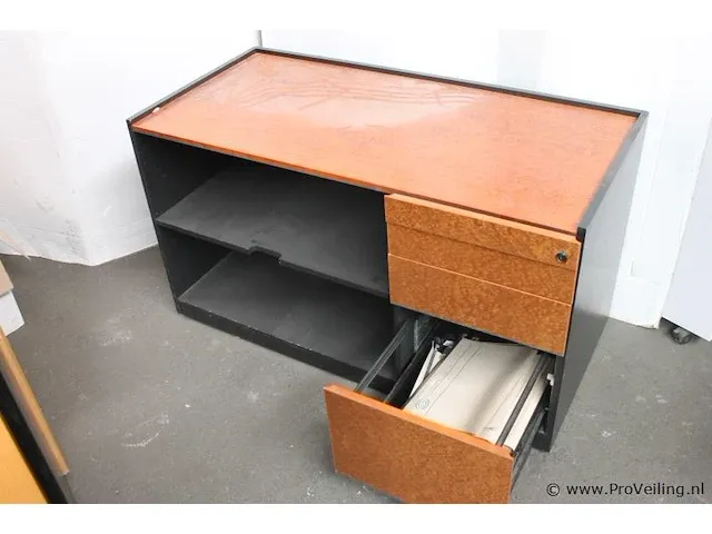 Kantoorkast voorzien van 2 vakken en 4 laden - 123x58x70cm - afbeelding 1 van  6