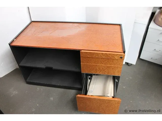 Kantoorkast voorzien van 2 vakken en 4 laden - 123x58x70cm - afbeelding 2 van  6