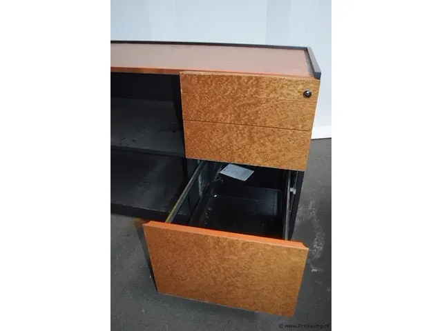 Kantoorkast voorzien van 2 vakken en 4 laden - 123x58x70cm - afbeelding 3 van  6