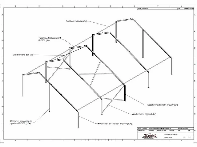 Kapschuur - staalconstructie 10.50 x 20.00 meter (210m2) - afbeelding 5 van  11