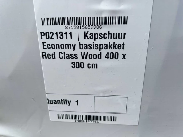 Kapschuur economy - overkapping 4000x3000x2750mm - afbeelding 6 van  6