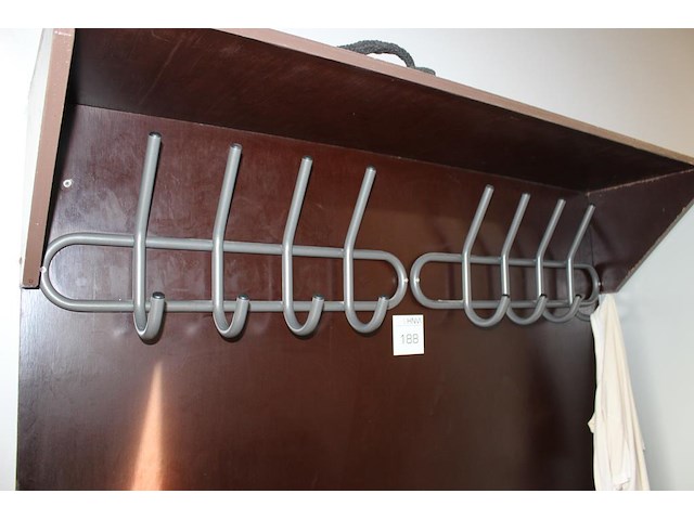 Kapstokmeubel incl. 16 haken, met schoenenplanken. afmeting 126 x 37 x 194 cm. - afbeelding 3 van  3
