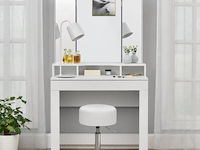 Kaptafel krukje tonia wit-zilver - afbeelding 3 van  10