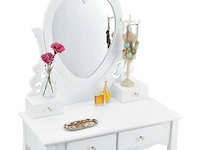 Kaptafel / schminktafel julia incl. krukje & spiegel - afbeelding 4 van  7