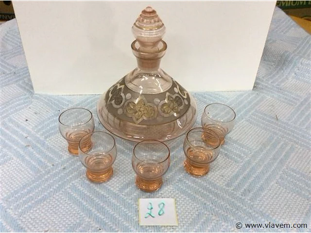 Karaf met druppelglaasjes - afbeelding 1 van  3