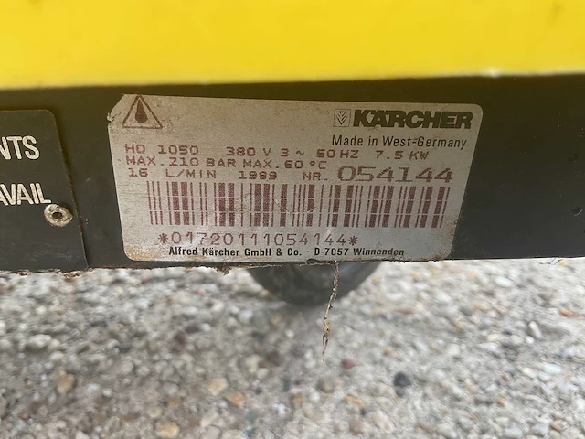Kärcher - hd 1050 - hogedrukreiniger - afbeelding 7 van  7