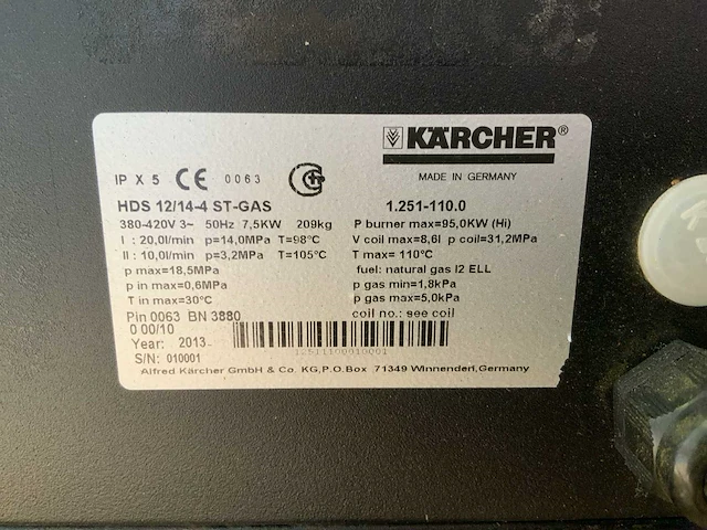 Kärcher - hds 12/14-4 st-gas - hogedrukreiniger - 2013 - afbeelding 13 van  22
