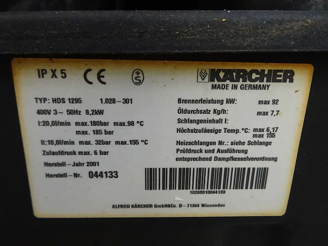 Kärcher - hds 1295 - warmwater hogedrukreiniger - afbeelding 8 van  8