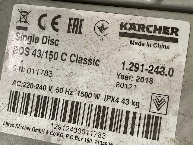 Kärcher bds 43/150c classic vloerreiniger - afbeelding 6 van  6