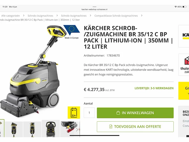 Karcher br 35/12 c li-ion schrobmachine - afbeelding 2 van  11