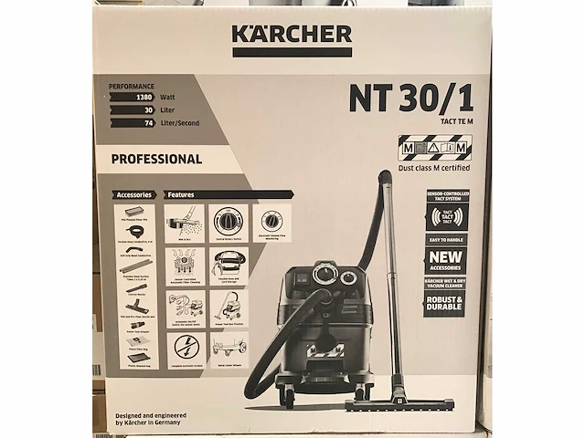 Karcher nt 30/1 tact te meu - 1.148-235.0 professionele industriële stofzuiger - afbeelding 3 van  5