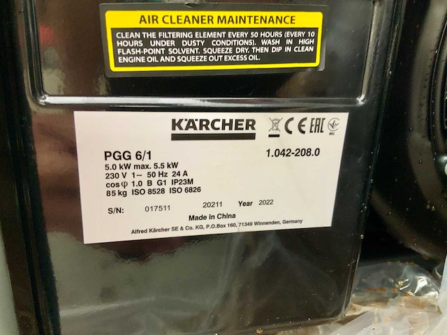 Kärcher pgg6/1 noodstroomaggregaat - afbeelding 9 van  9