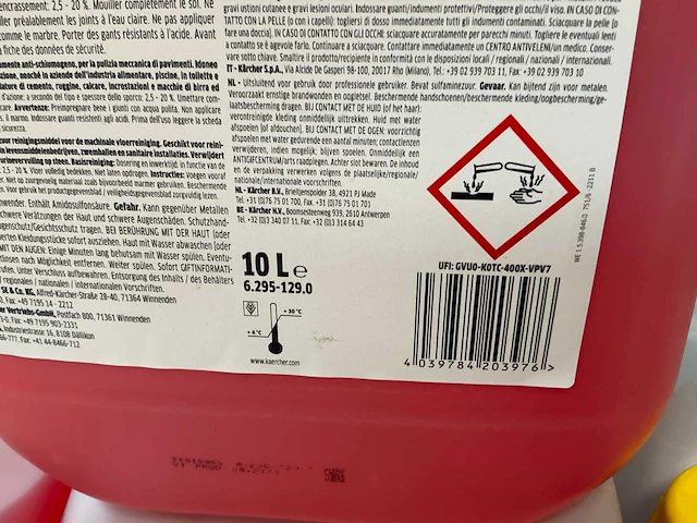 Kärcher rm751 professioneel reinigingsmiddel 10 liter (2x) - afbeelding 4 van  4