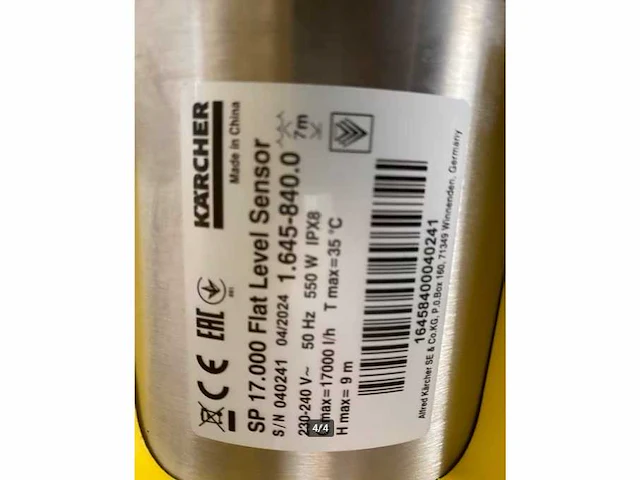 Karcher sp 17000 waterpomp - afbeelding 4 van  4