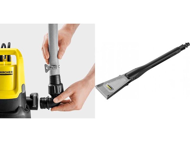Kärcher sp 9.000 flat dompelpomp - wateropbrengst 9000 l/u - vlakafzuiging tot 1 mm - korrelgrootte max. 5 mm + kärcher eco!booster 145 (k5) - hogedrukreiniger spuitlans - 50% sneller - 50% waterbesparing - afbeelding 1 van  2