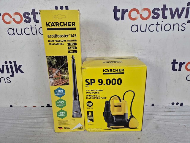 Kärcher sp 9.000 flat dompelpomp - wateropbrengst 9000 l/u - vlakafzuiging tot 1 mm - korrelgrootte max. 5 mm + kärcher eco!booster 145 (k5) - hogedrukreiniger spuitlans - 50% sneller - 50% waterbesparing - afbeelding 2 van  2