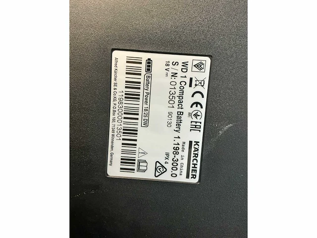Kärcher wd1 compact battery stofzuiger - afbeelding 6 van  6