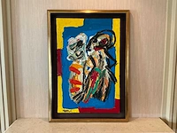Karel appel (1921-2006) - twee personages- olieverf op doek - afbeelding 1 van  11